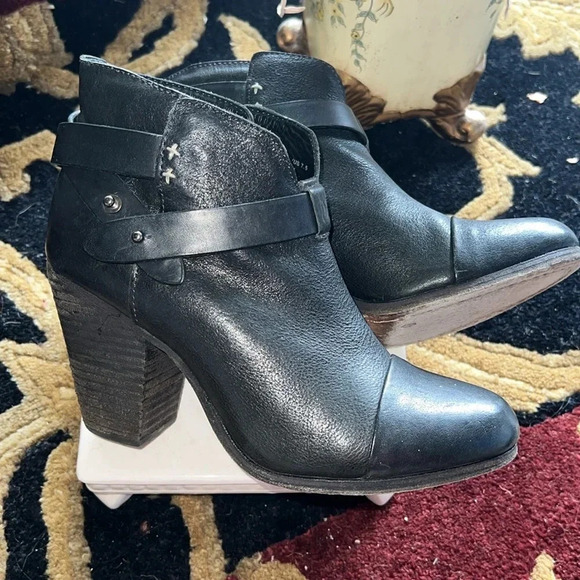 Rag & Bone Women’s Black Leather Ankle Booties, Boots Shoes Size 7 - Picture 3 of 13